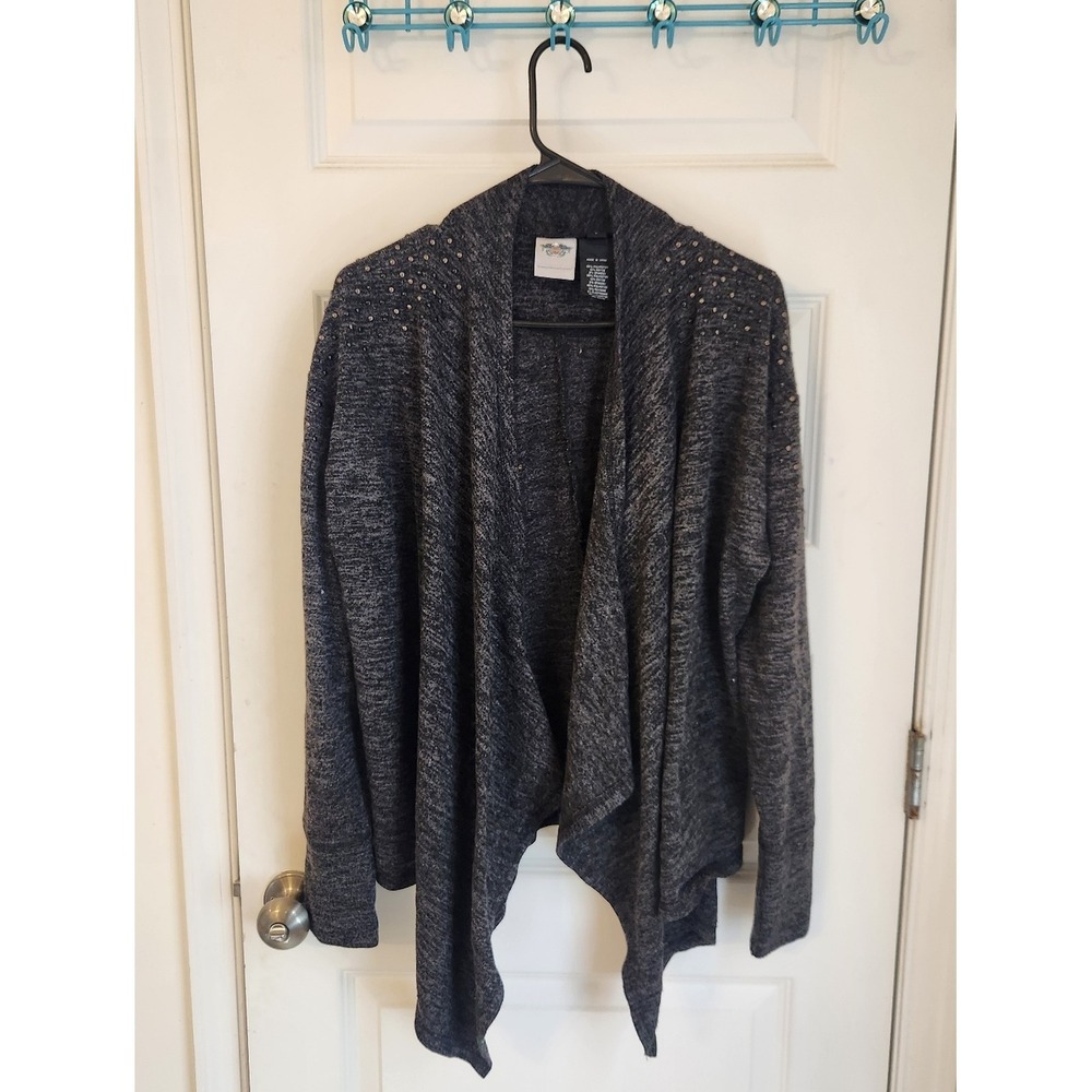 Harley Davidson Grey Open Front Cardigan Size L #D1148